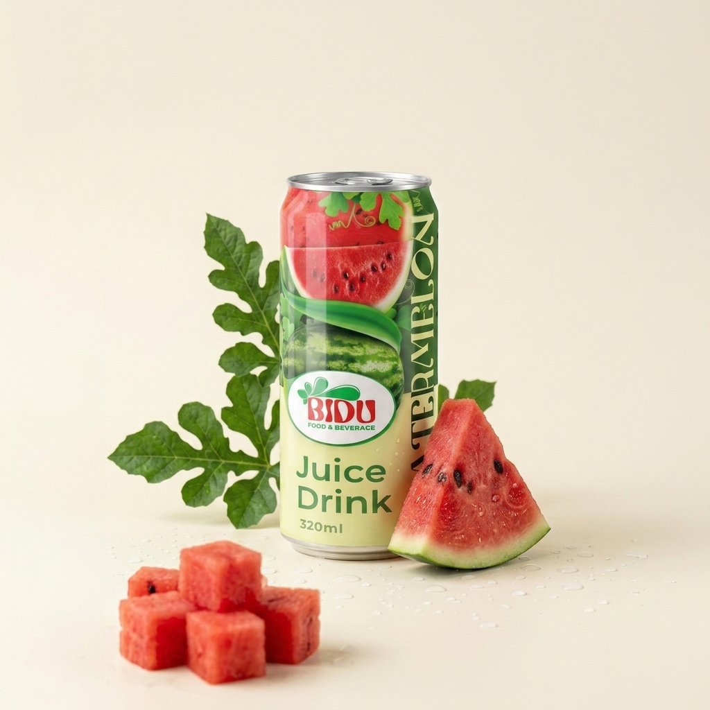 BIDU Watermelon Fruit Juice 320ml Can as a Market Leader