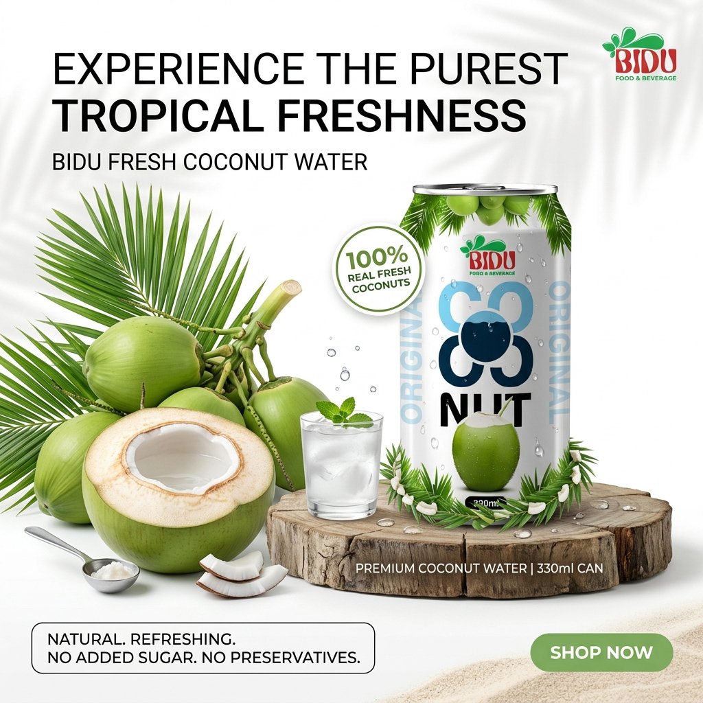 Bidu fresh coconut experience pure tropical refreshment