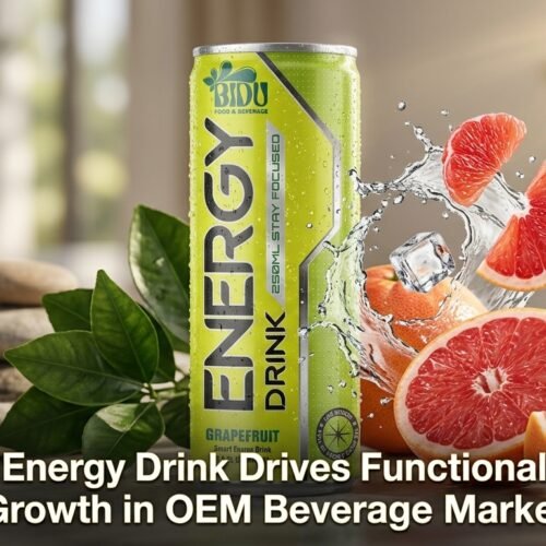 Grapefruit energy drink 250ml can with fresh grapefruit and functional wellness concept for news article