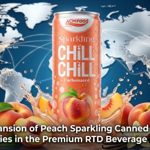 Peach sparkling juice can from Vietnam for global export market