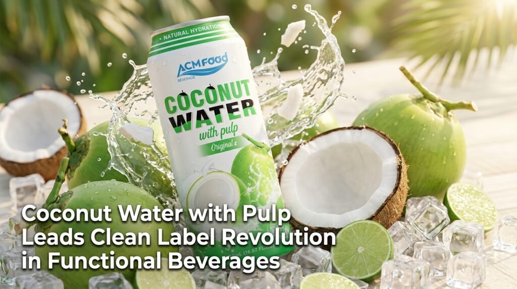 Header banner for article about clean label coconut water with pulp
