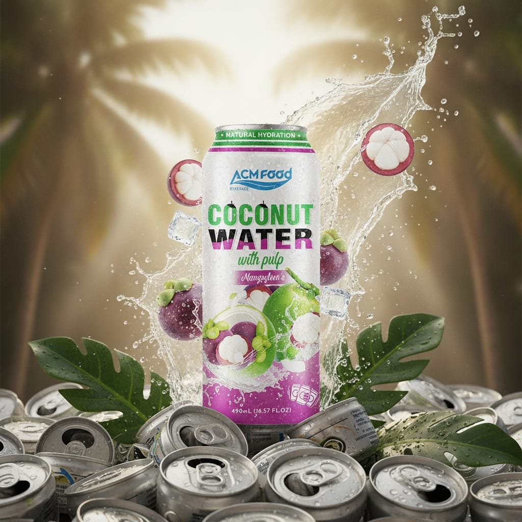 Recycled aluminum cans with green leaves background