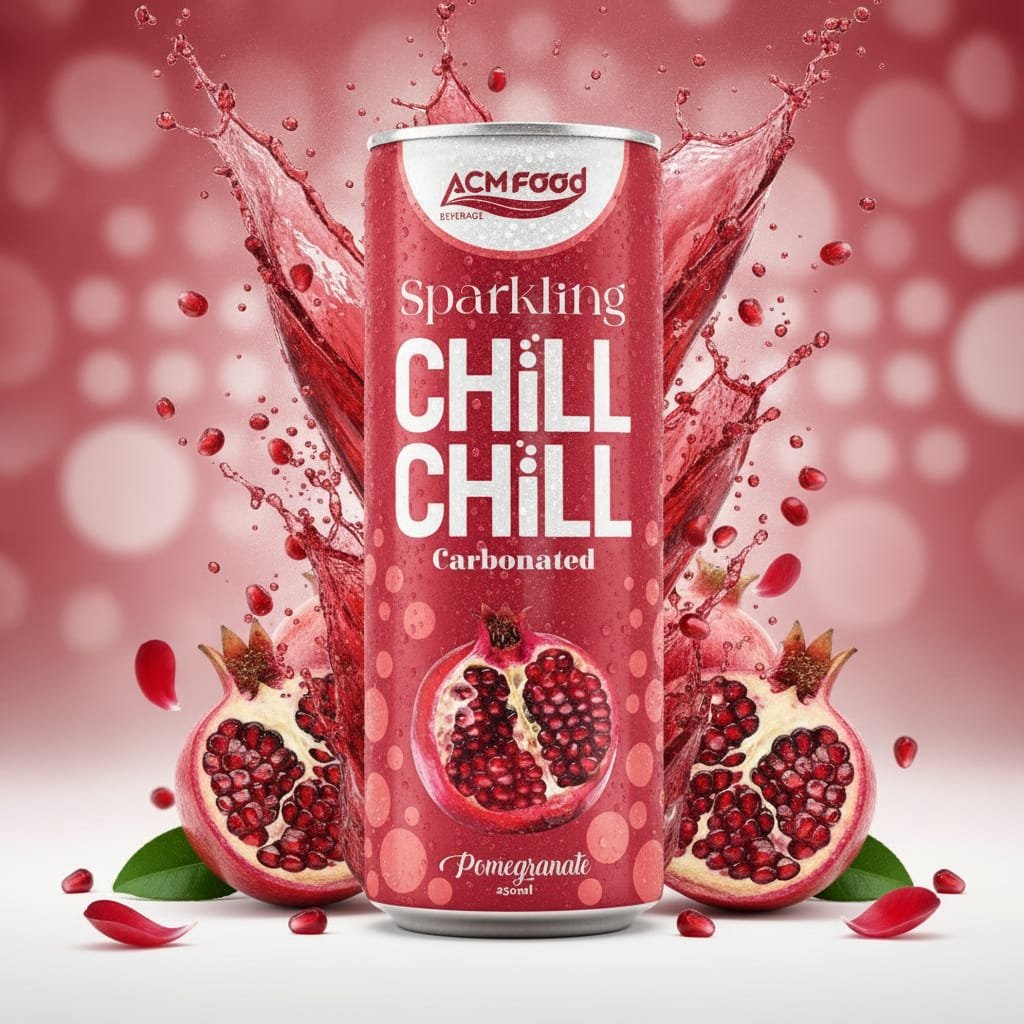 pallet of pomegranate sparkling cans for export