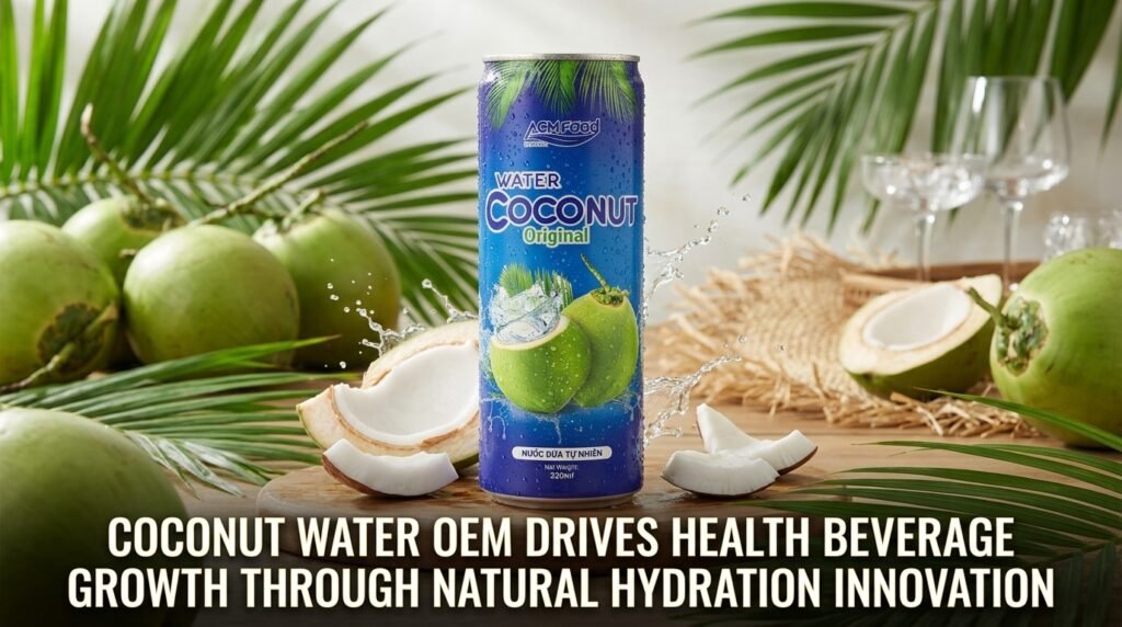 Banner image for article about coconut water OEM driving health beverage growth