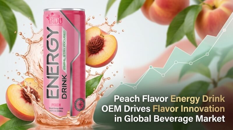 Peach flavor energy drink innovation banner