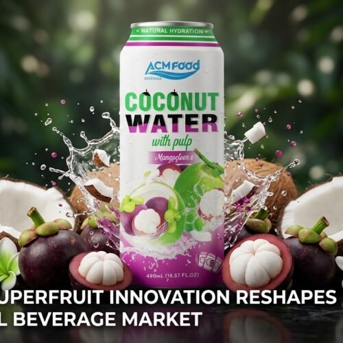 Coconut Water Mangosteen 500ml can as featured image for tropical superfruit innovation article