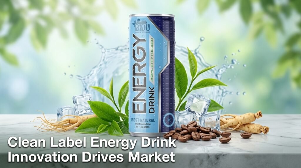 Natural Energy Drink innovation driving clean label trend in beverage industry - BIDU 250ml can