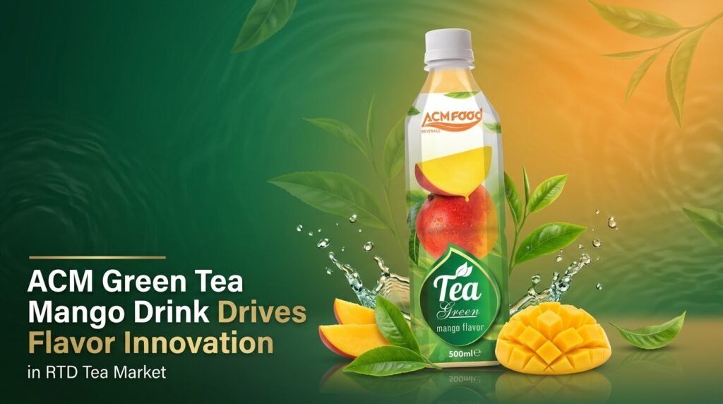 ACM Green Tea Mango Drink featured image with article title overlay