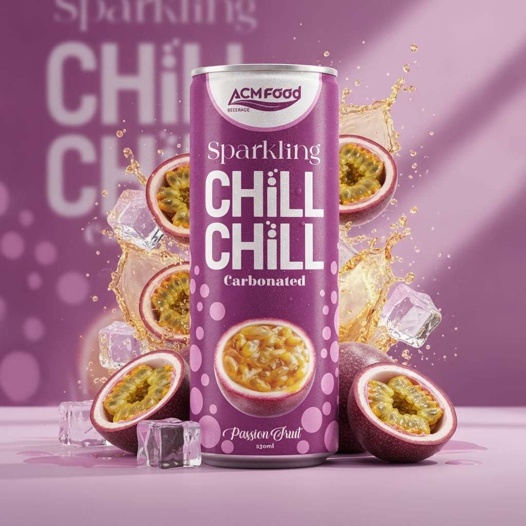 OEM production line for passion fruit sparkling juice cans in Vietnam