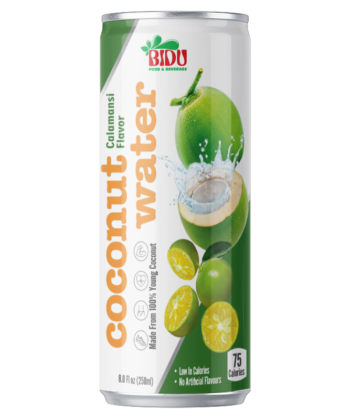 8 fl oz cans BIDU Coconut Water with Calamansi Flavor