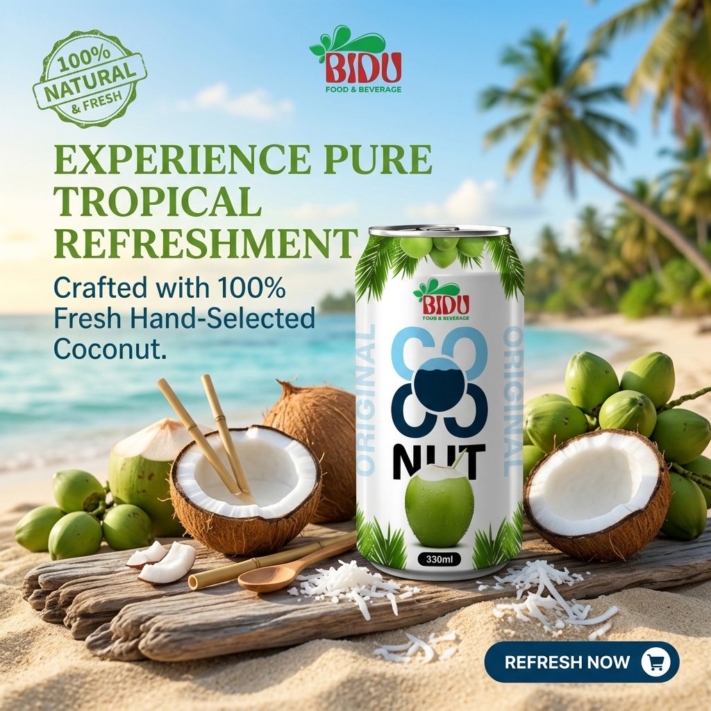 experience pure tropical refreshment coconut water